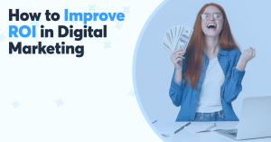 Infographic highlighting 10 proven ways to boost digital marketing ROI in 2024, including strategies like data-driven insights, personalization, quality content, voice search optimization, video marketing, enhanced SEO, social media advertising, email marketing, influencer marketing, and performance measurement.